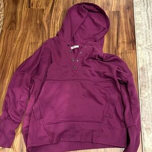 Zenana quarter button hoodie
